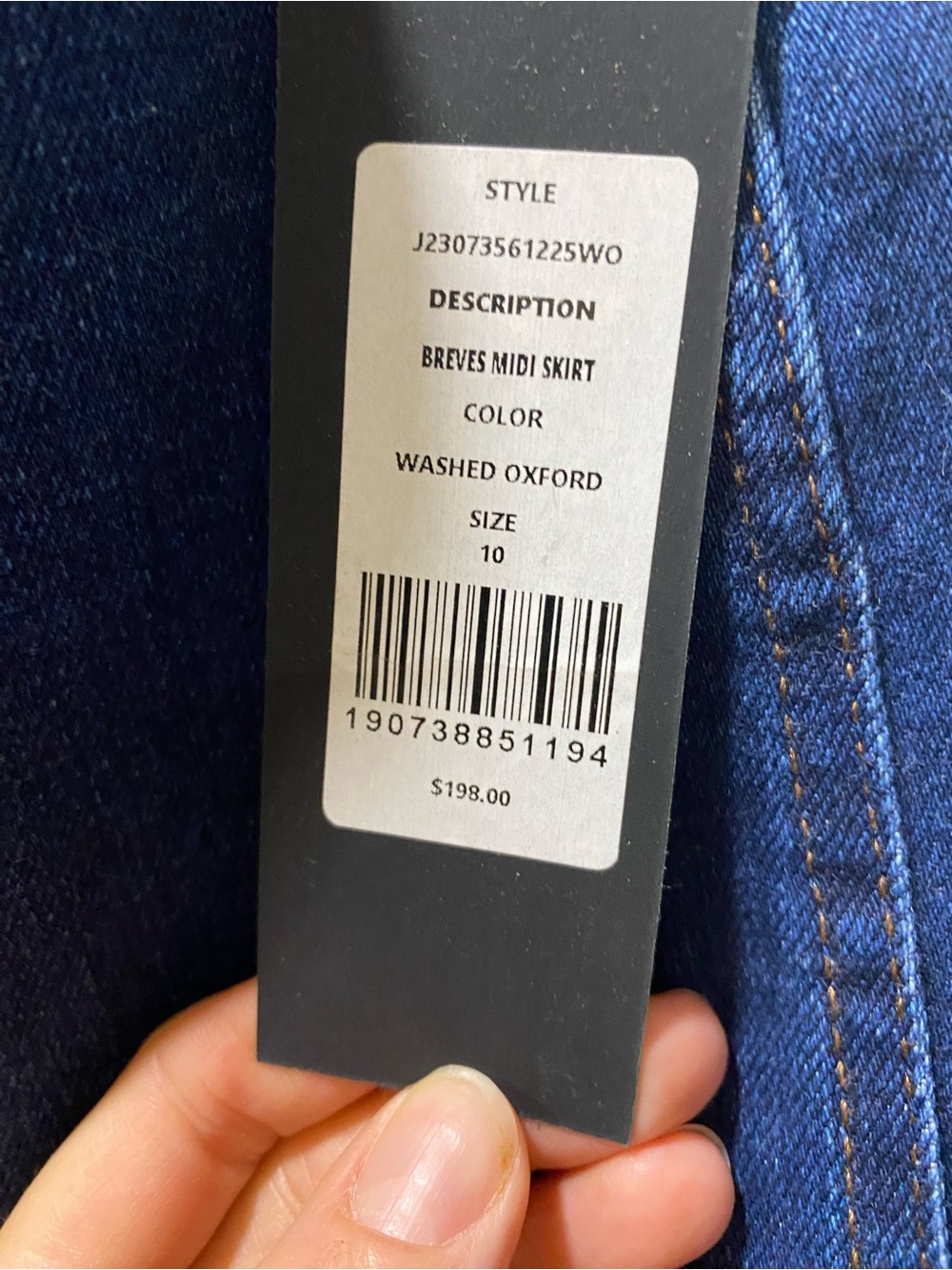 Veronica Beard Breves Oxford Blue Denim Midi Skirt - Picture 3 of 4